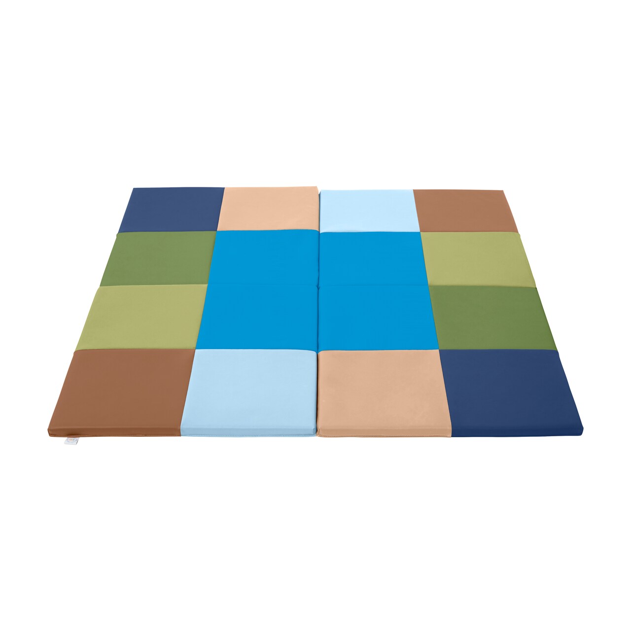 Square Dance Activity Play Mat, Colorful Tummy Time Folding Foam Mat